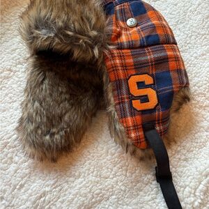 Syracuse University Orange and Brown Plaid Kids Faux Hat